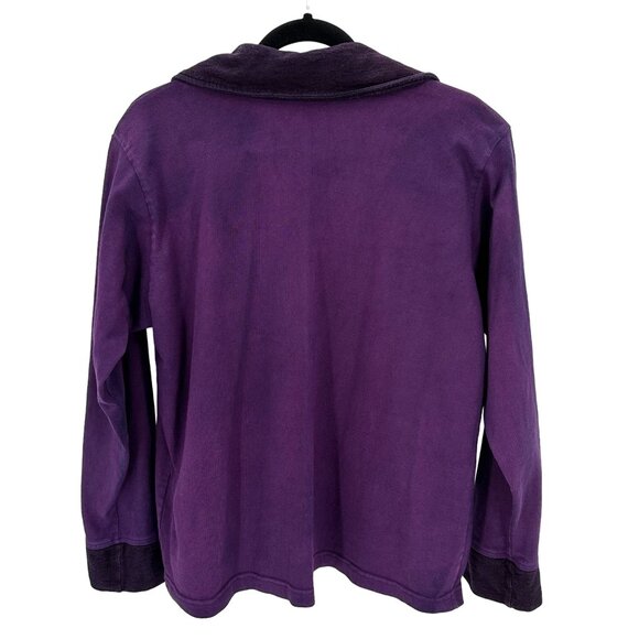 Vintage Mishi Womens Purple Pigment Dyed Button-Up Cardigan With Pockets Size M - Picture 5 of 7
